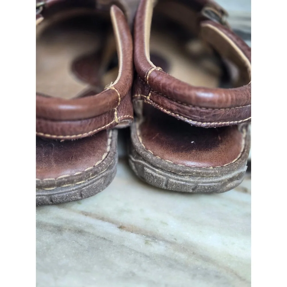 Brown Leather Fisherman Sandals‎ Caged Closed Toe Mens Size 10 44 M6504